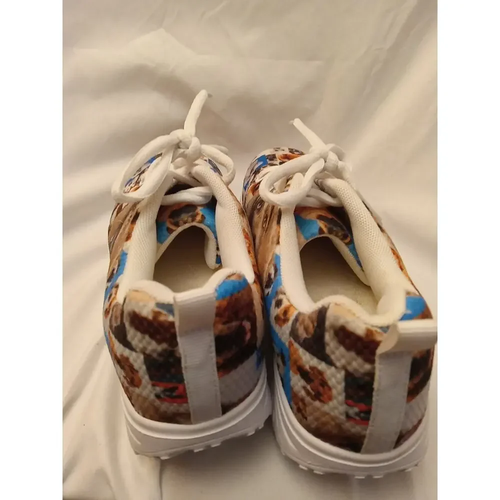 Dog Breeds Shoes Women' Size 38 Multi Color White Dog Lover Poodle Pug Lab